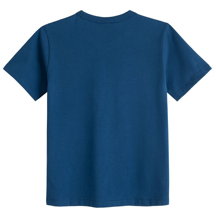 Granatowy bawełniany t-shirt basic NOWEAR