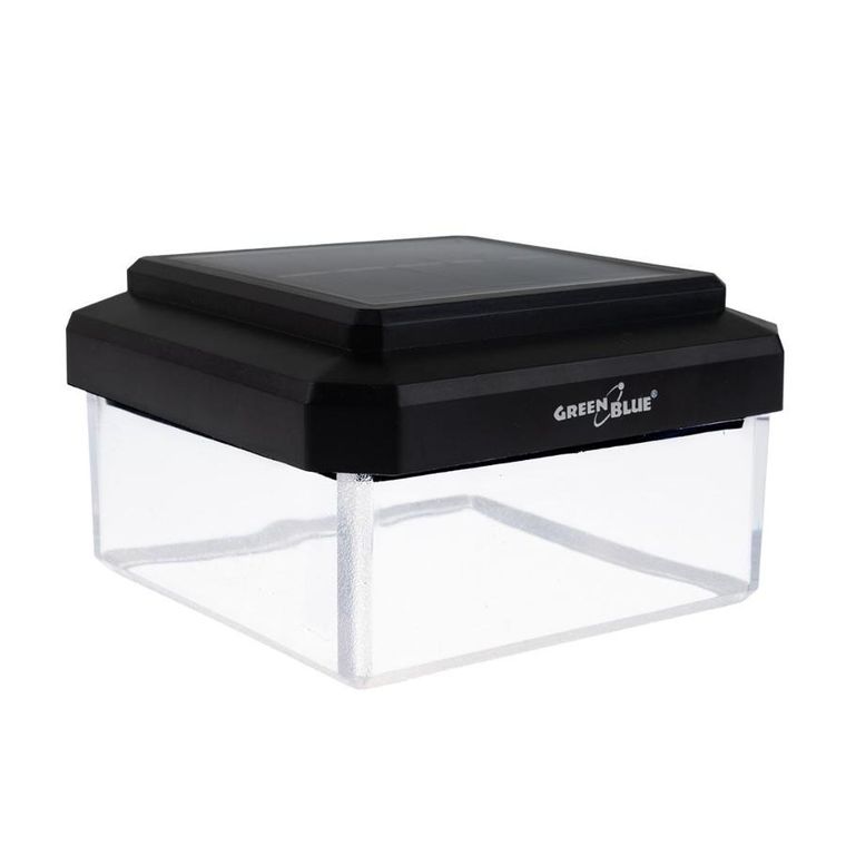 GreenBlue, lampa solarna LED na słupek, daszek kopertowy, 100-100 mm, 3200K GB128 WW