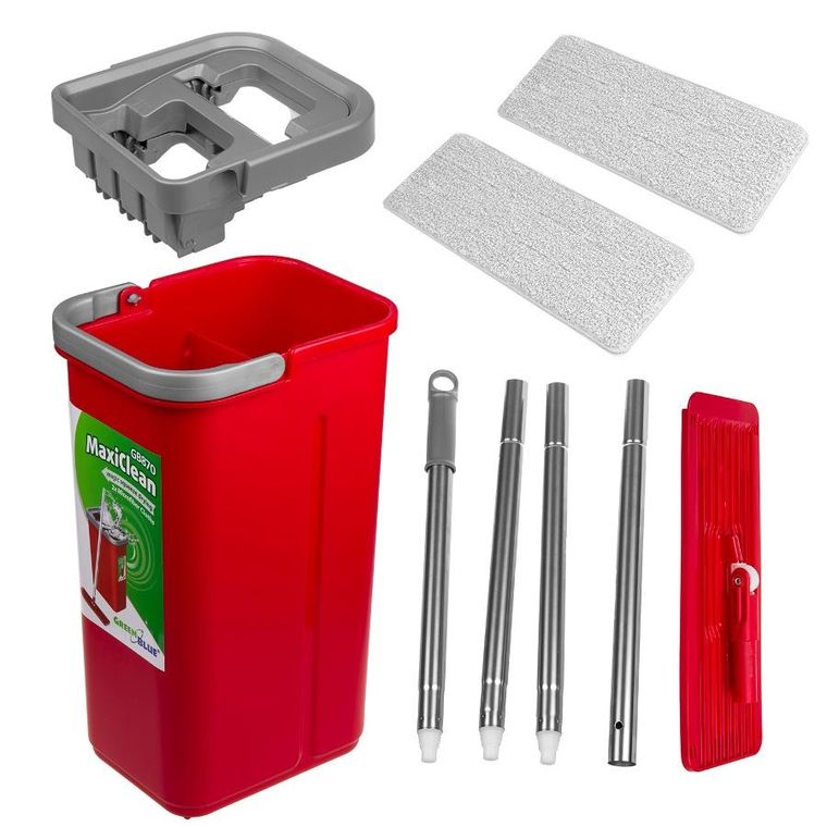 GreenBlue, Maxiclean, mop płaski, wiadro, wyciskacz, wkłady, microfibra HQ, pojemność 8l