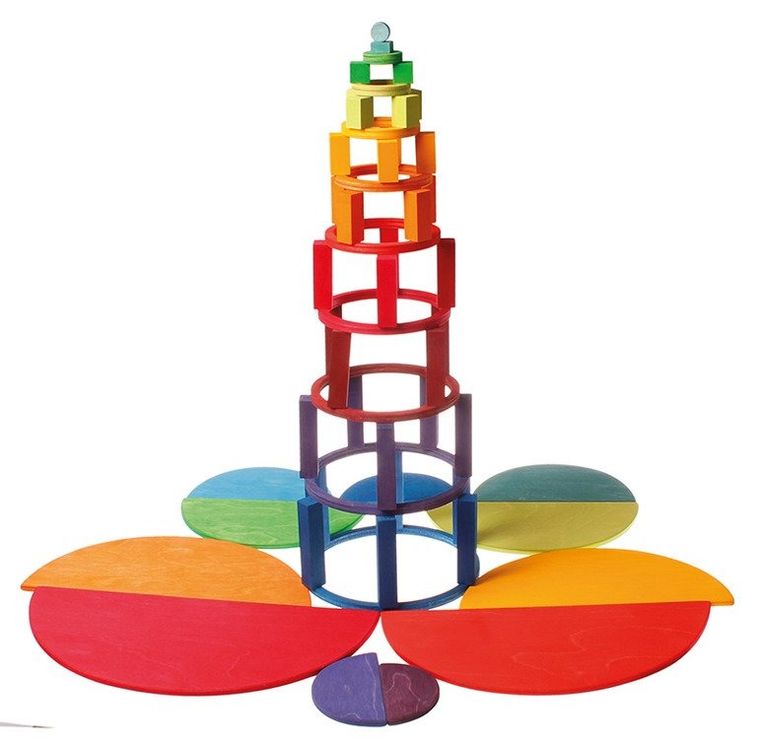 Grimm's, Półokręgi, drewniana układanka, 11 elementów, 2+