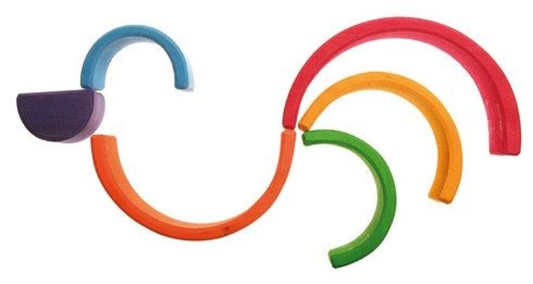 Grimm's, tęcza, klocki drewniane, 6 elementów