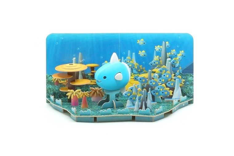 HalfToys, magnetyczna figurka do składania z makietą, Ryba Samogłów, 5 elementów