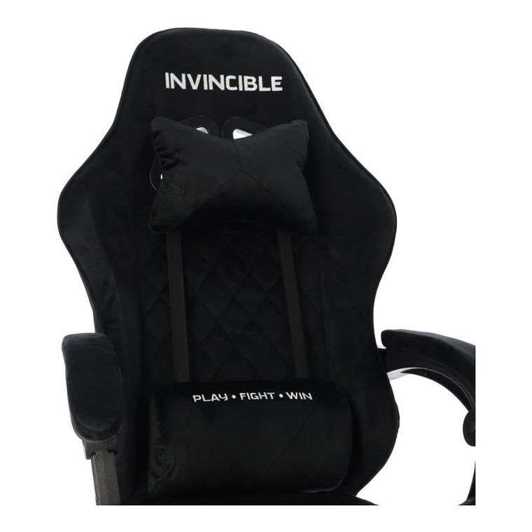 HaloFuture, fotel gamingowy, z podnóżkiem, czarny