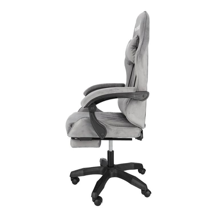 HaloFuture, fotel gamingowy, z podnóżkiem, szary