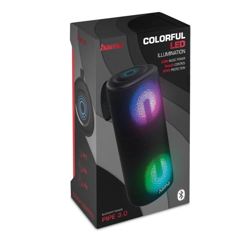 Hama, głośnik mobilny bluetooth, Pipe 30, czarny