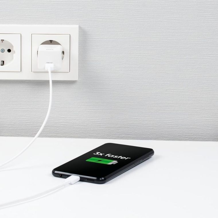 Hama, Power Delivery, Qualcomm Quick Charge, ładowarka sieciowa mini, USB-C, 25W, biała