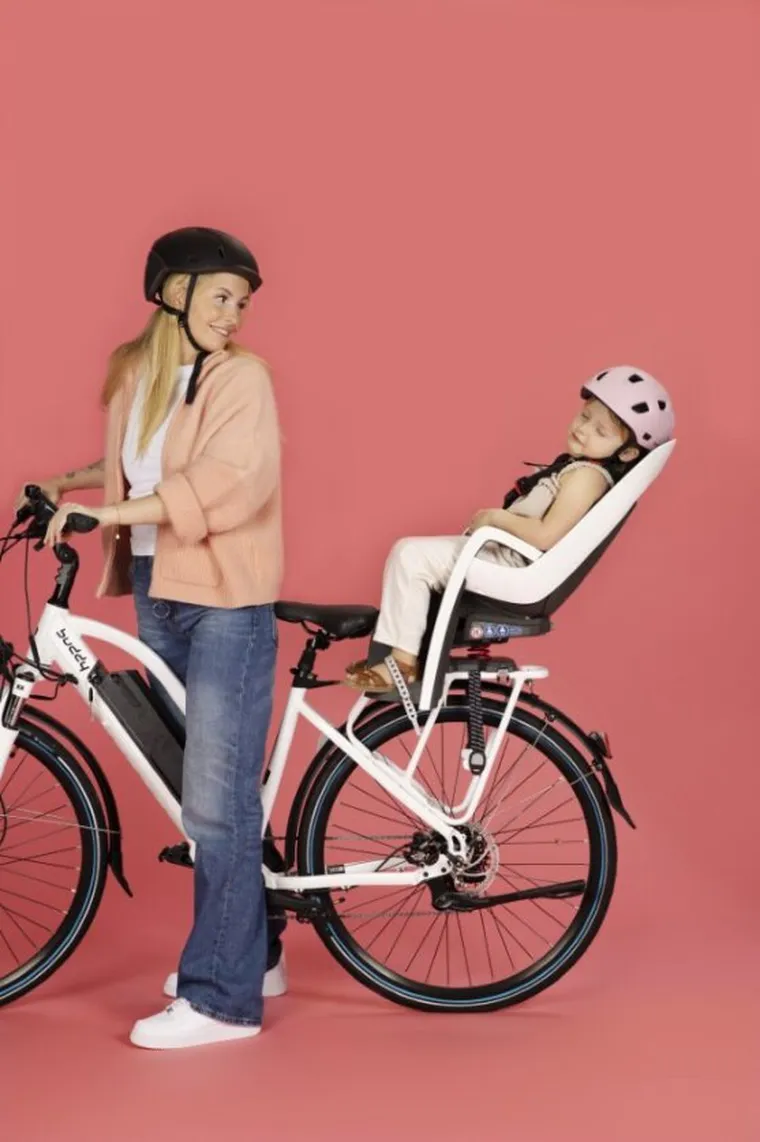 Hamax, Caress, fotelik rowerowy montowany na bagażniku, white/mint