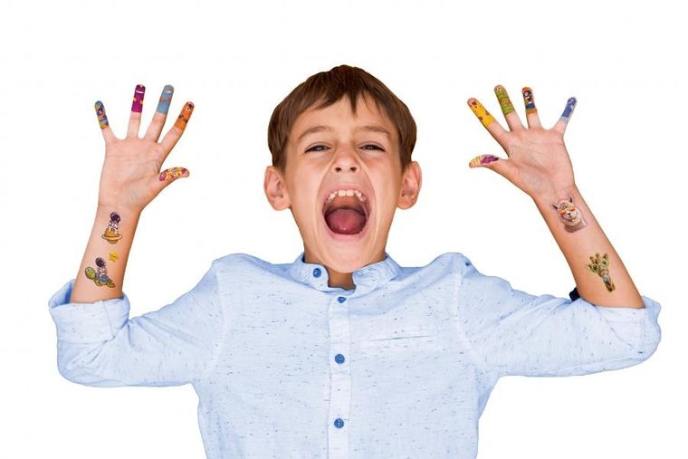 Happy Color, tatuaże zmywalne, Fingers Tattoo