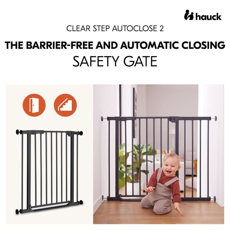 Hauck, Clear Step Autoclose 2, bramka zabezpieczająca, black