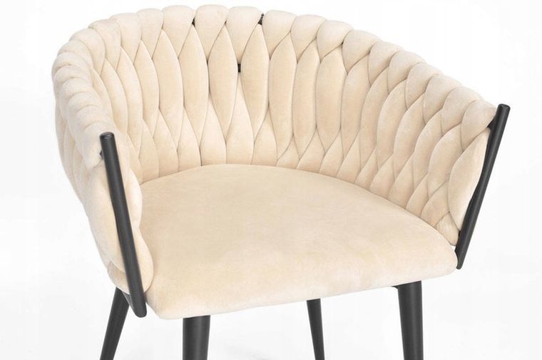 Hedo, Glamour, krzesło welurowe, beżowe