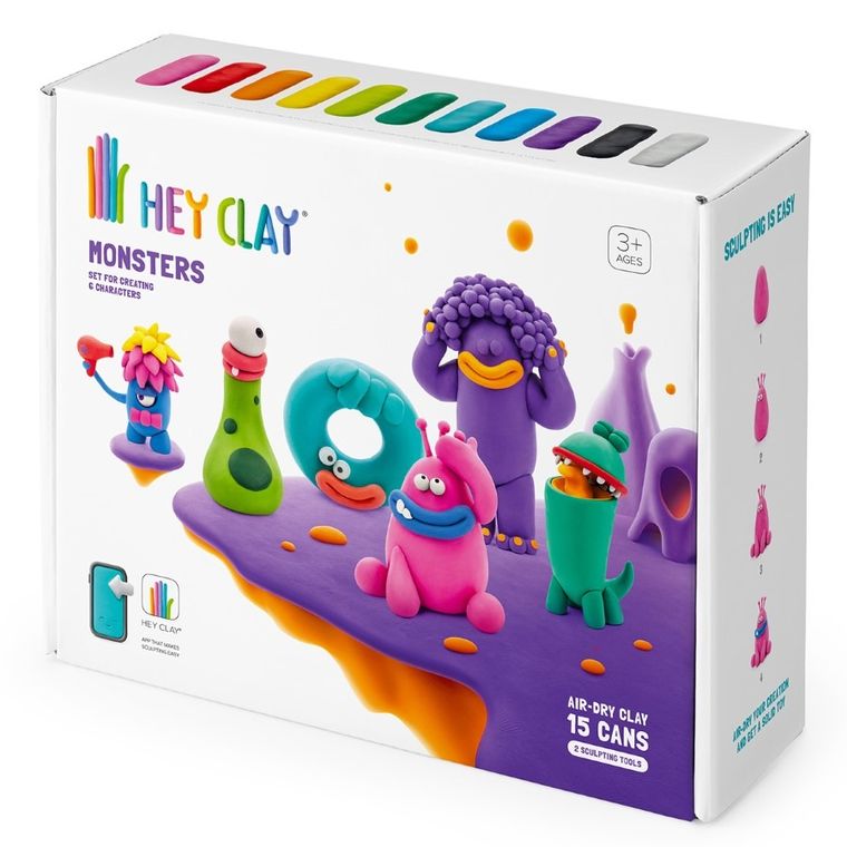 Hey Clay, Potwory, masa plastyczna, 15 szt.
