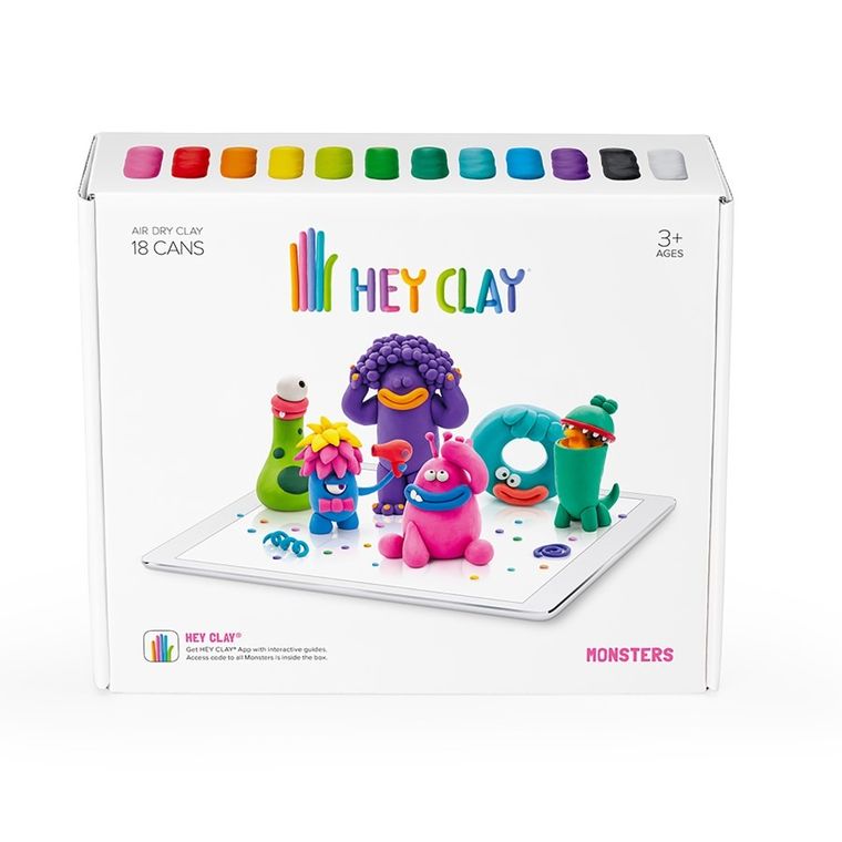 Hey Clay, Potwory, masa plastyczna, 18 szt.
