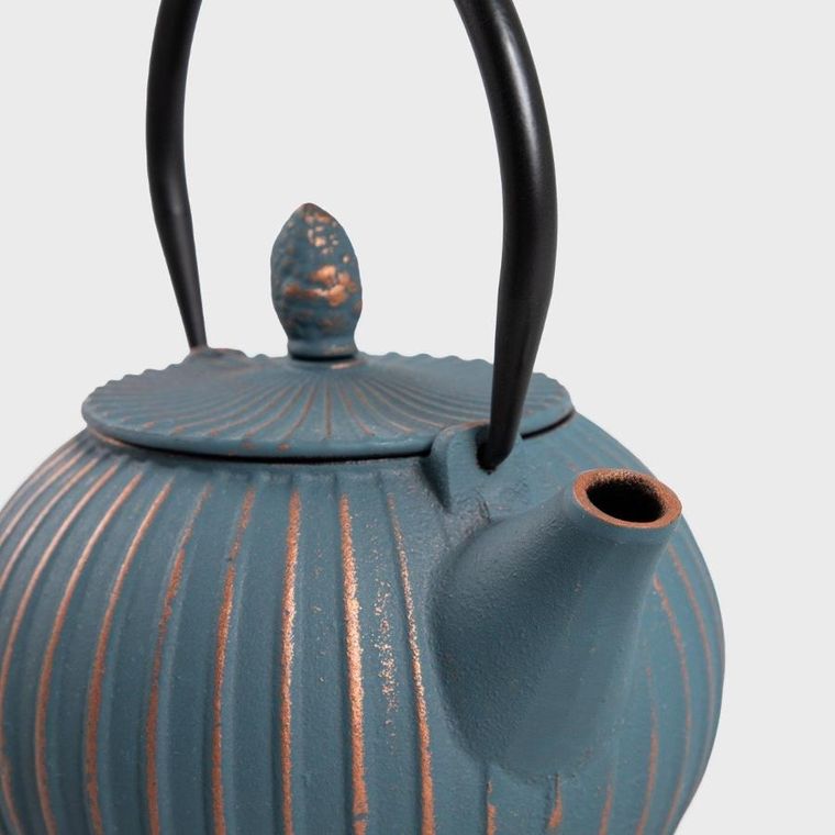 Homla, Andreas, zestaw do herbaty, żeliwny, niebiesko złoty, 4 szt., 744167