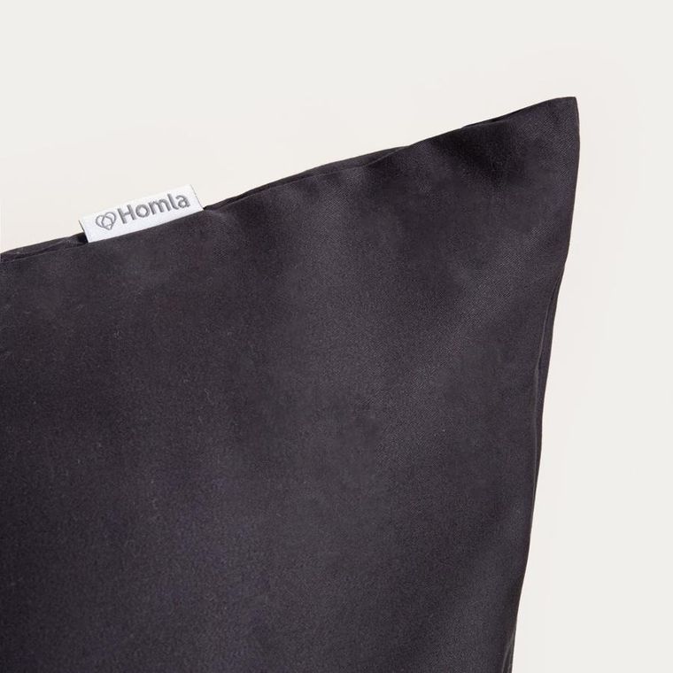 Homla, Bamsa, zestaw dwóch poszewek, z satyny bambusowej, czarny, 70-80 cm