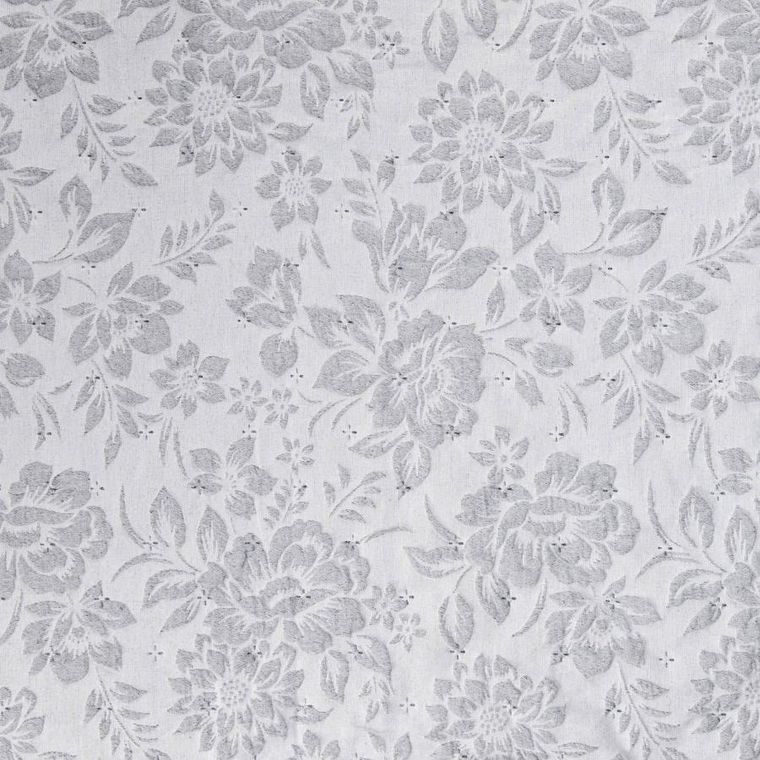 Homla, Claro, narzuta, żakardowa w kwiatowy wzór szara, 200-220 cm