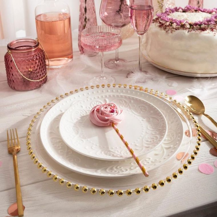 Homla, Golden Balls, talerz, szklany, 33 cm