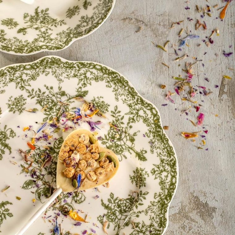 Homla, Lourry, talerz, deserowy zielony, 19 cm