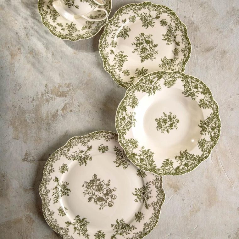 Homla, Lourry, talerz, obiadowy zielony, 27 cm