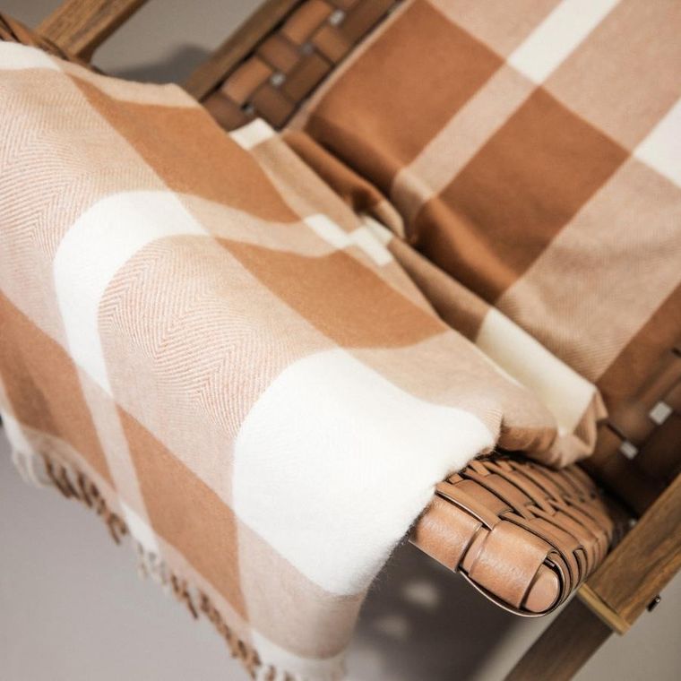 Homla, Melrose, koc puszysty w kratę, 150-200 cm