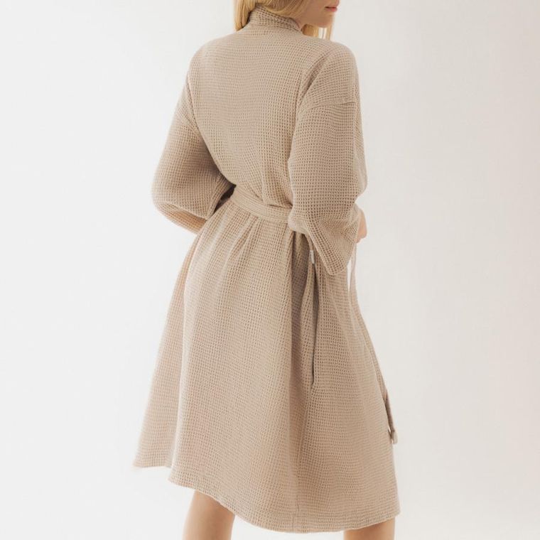 Homla, Vaffel, szlafrok, beżowy, rozmiar S/M