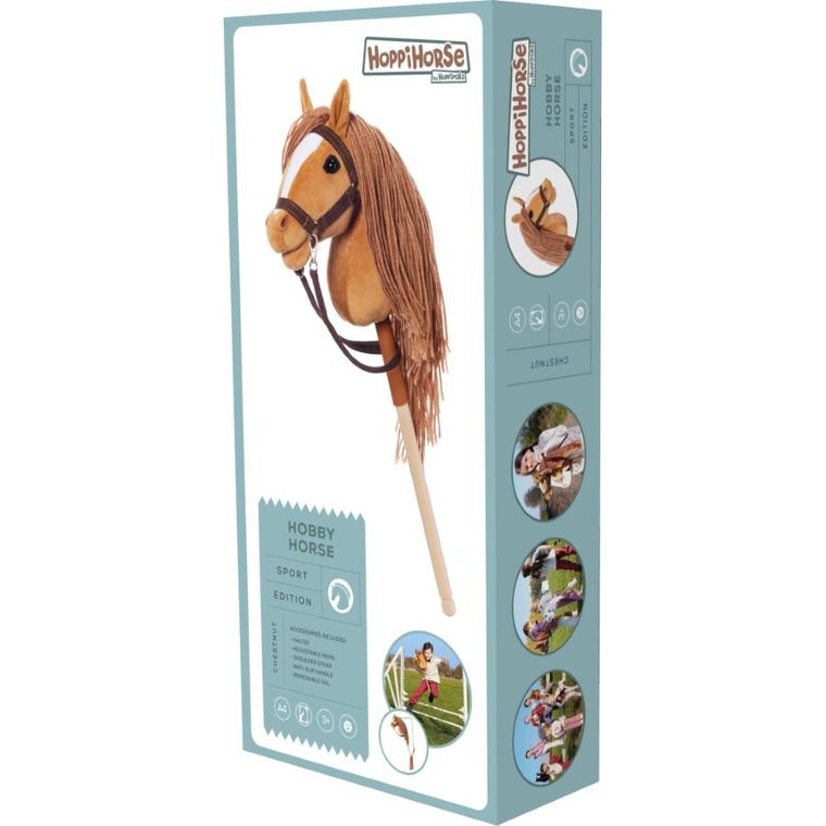 Hoppihorse, Hobby Horse, konik na kiju, A4, długowłosy, kasztanowy