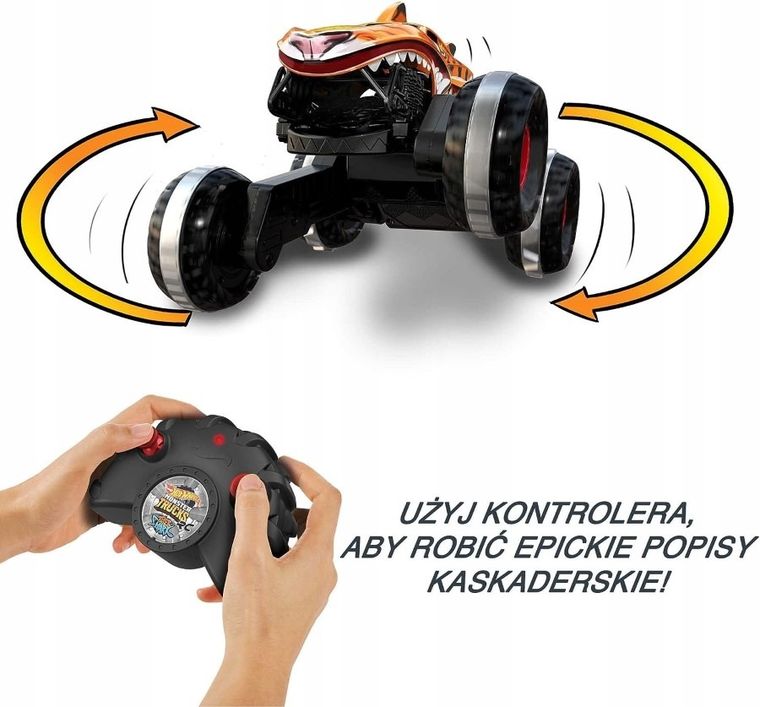 Hot Wheels, Monster Trucks Tiger Shark, pojazd zdalnie sterowany, skala 1:24