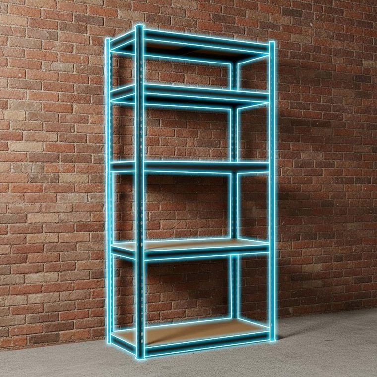 Humberg, regał magazynowy, metalowy, czarny, 183-90-40 cm, HR-853