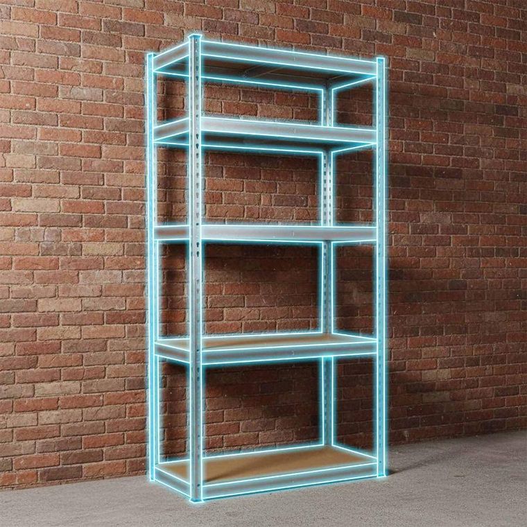 Humberg, regał magazynowy, metalowy, srebrny, 183-90-40 cm, HR-853