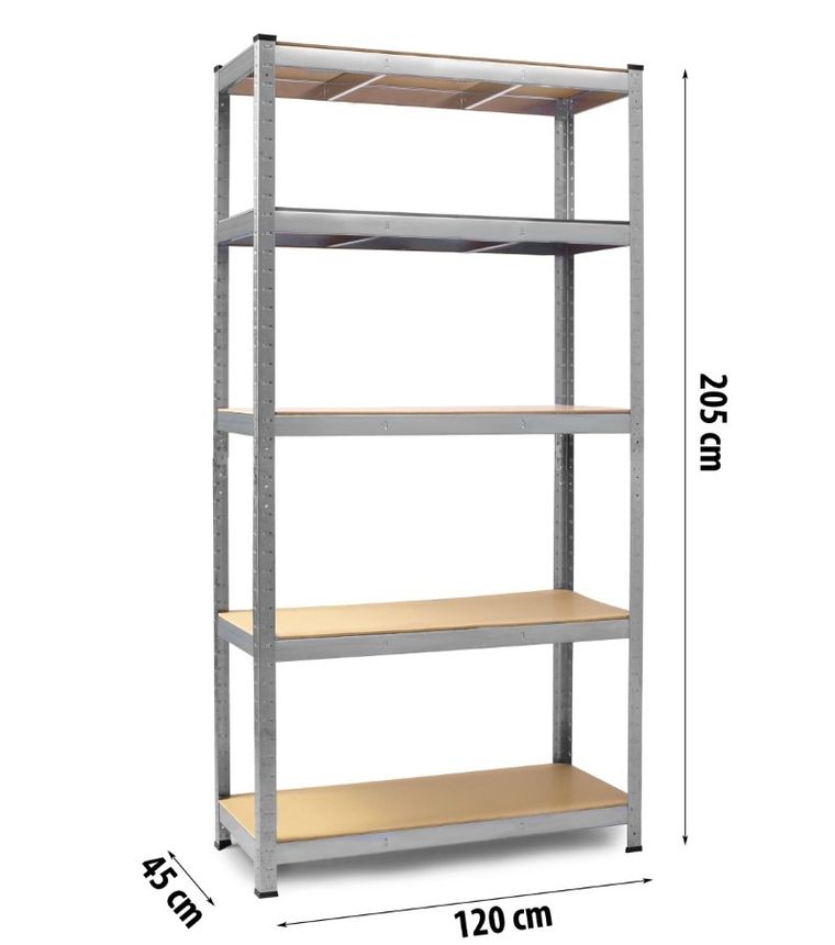 Humberg, regał metalowy, magazynowy, 2w1, 205-120-45 cm, 1000 kg