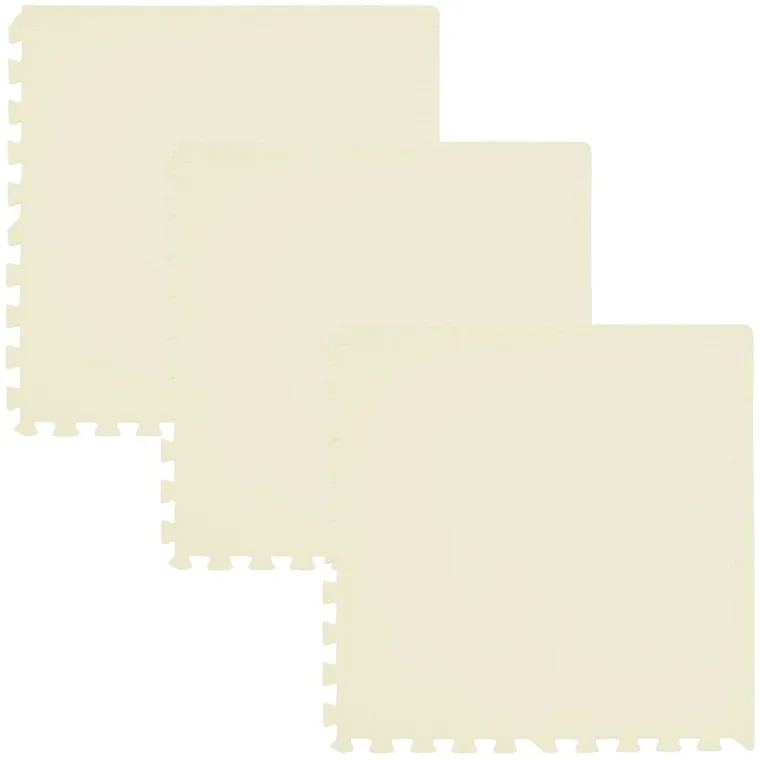 Humbi, mata piankowa, puzzle piankowe, kremowe, beżowe, 60-60 cm, 9 szt.
