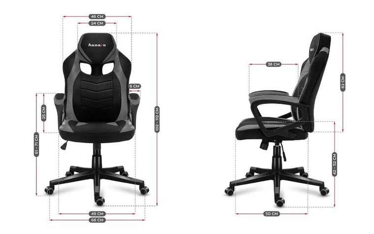 Huzaro, Force 2.5, fotel gamingowy, Gray Mesh