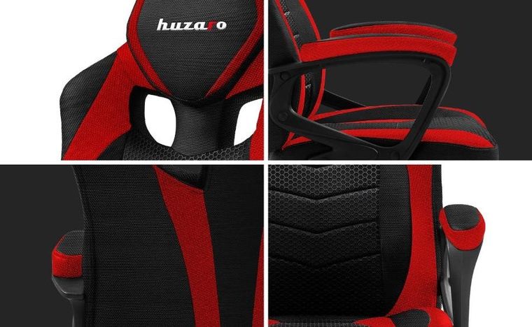 Huzaro, Force 2.5, fotel gamingowy, Red Mesh