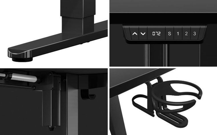 Huzaro, Hero 9.1, biurko gamingowe z regulacją wysokości, Black, 145 cm