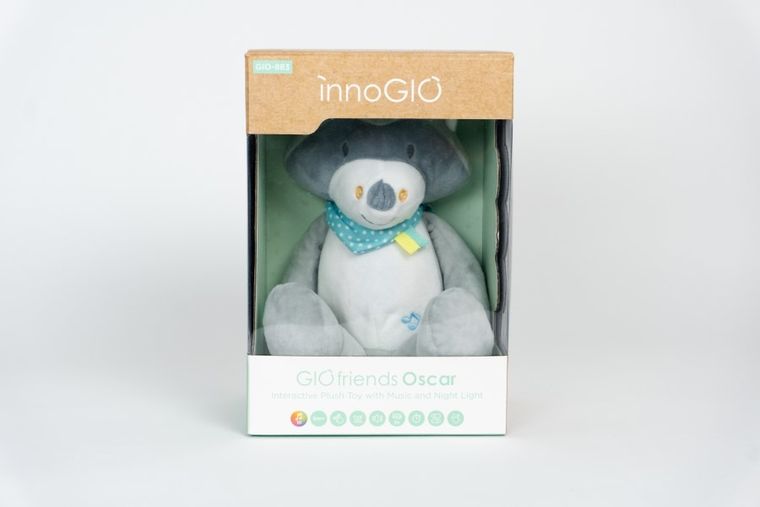 InnoGIO, GIOfriends, Oscar, szumiąca przytulanka z pozytywką i lampką nocną