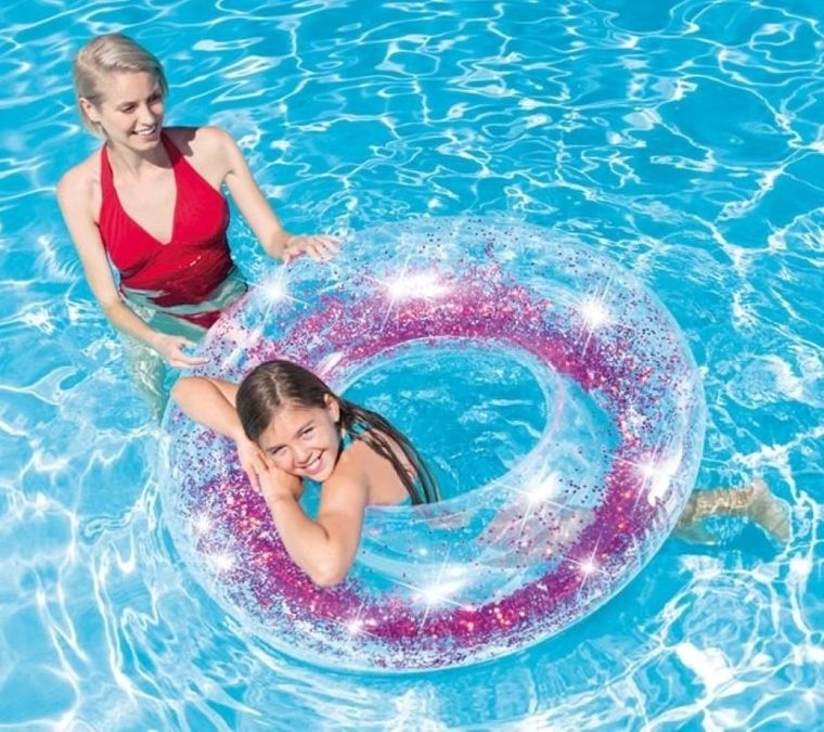 Intex, koło nadmuchiwane z drobinkami brokatu