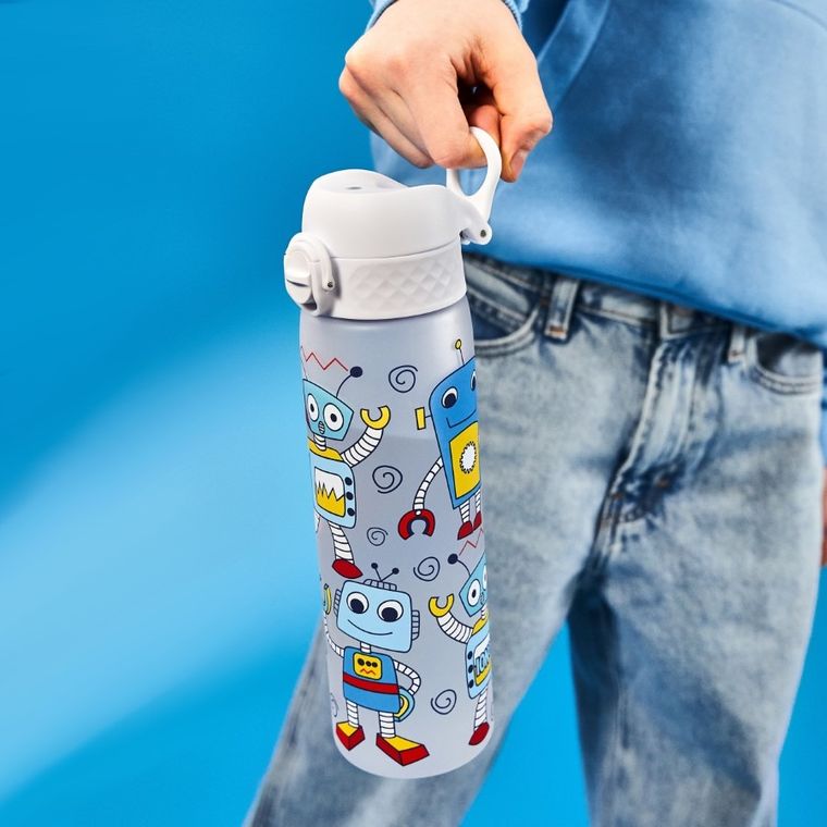 Ion8, Roboty, bidon z ustnikiem, biały, 500 ml