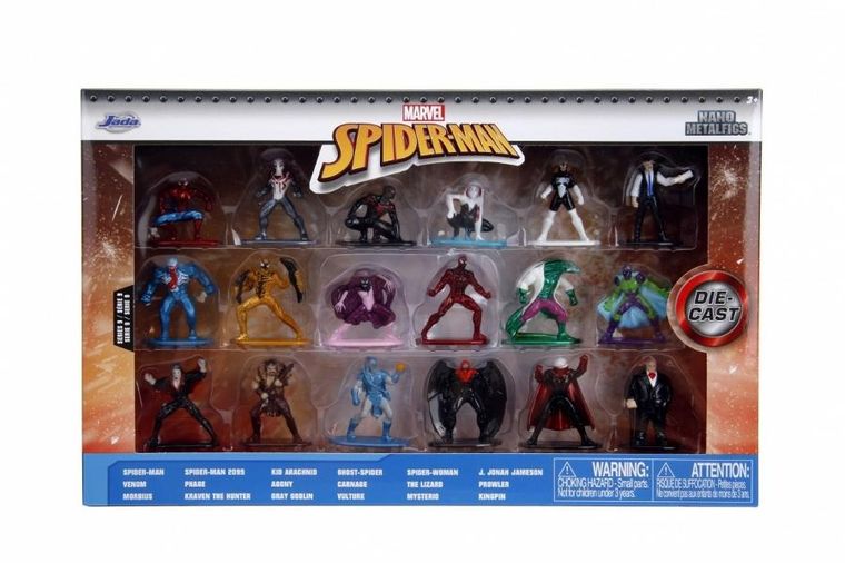 Jada Toys, Spider-Man, zestaw figurek metalowych, 18 szt.