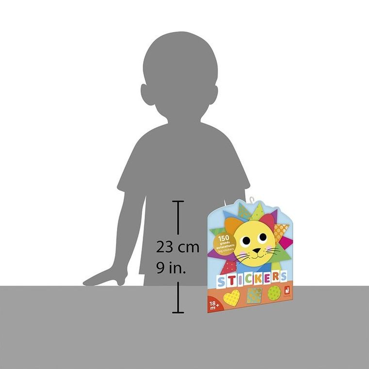 Janod, Figury geometryczne, duże naklejki na arkuszach, 150 szt.