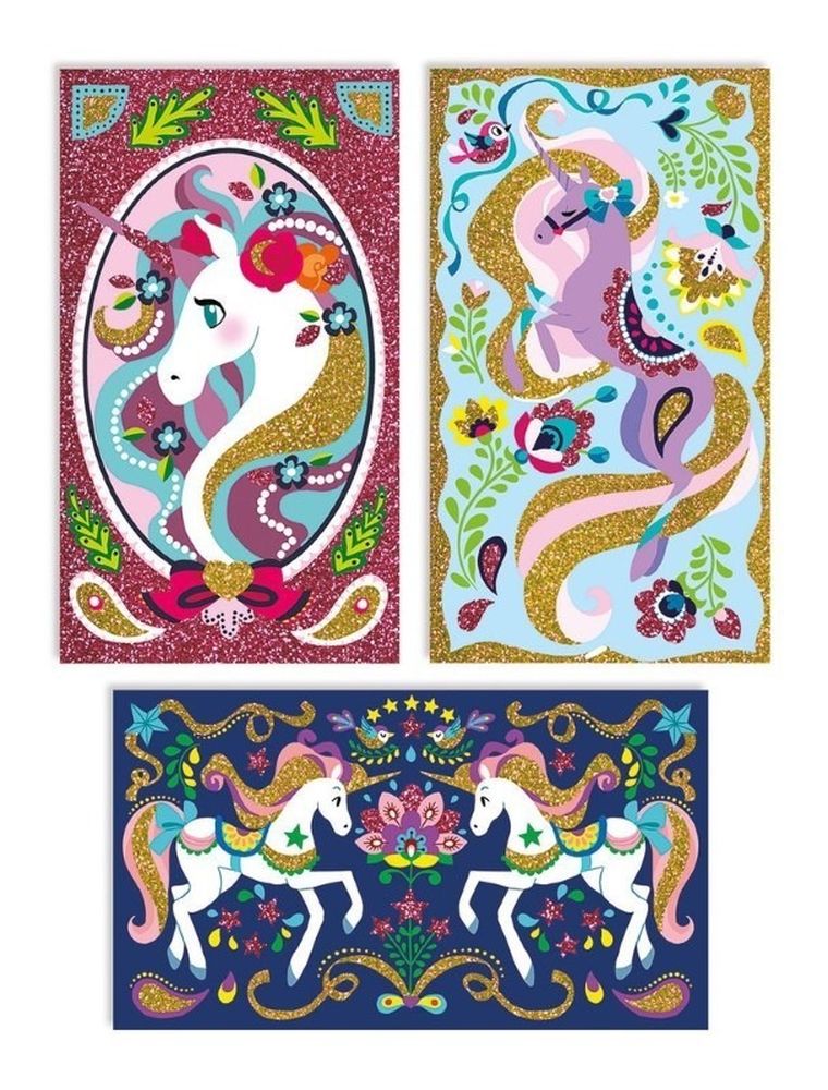 Janod, Jednorożce, magiczny brokat, zestaw kreatywny, 7+