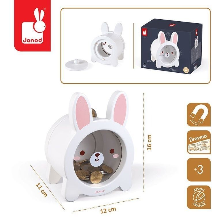Janod, Królik, drewniana skarbonka