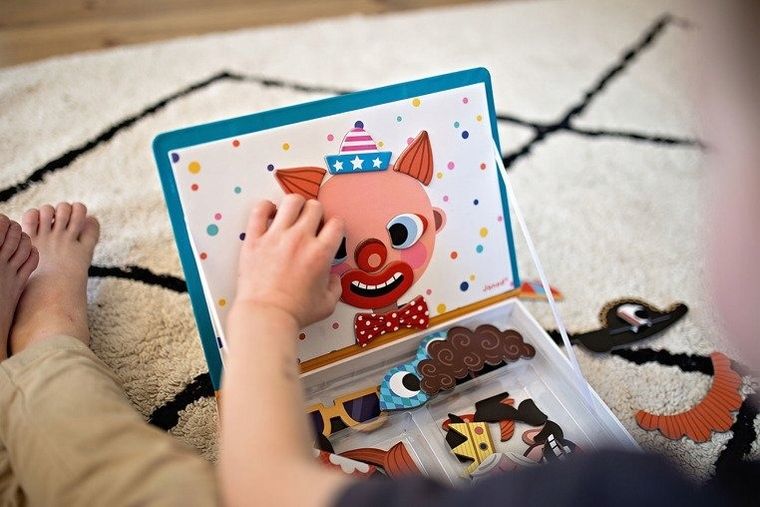 Janod, Magneti’book, Śmieszne buzie, Chłopiec, magnetyczna układanka
