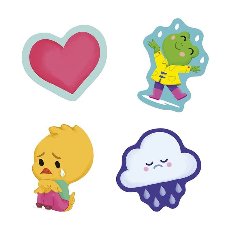 Janod, naklejki, emocje, 100 szt.