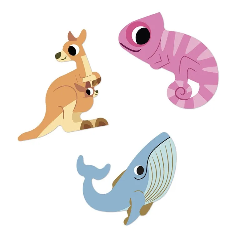 Janod, naklejki, zwierzęta egoztyczne, 100 szt.