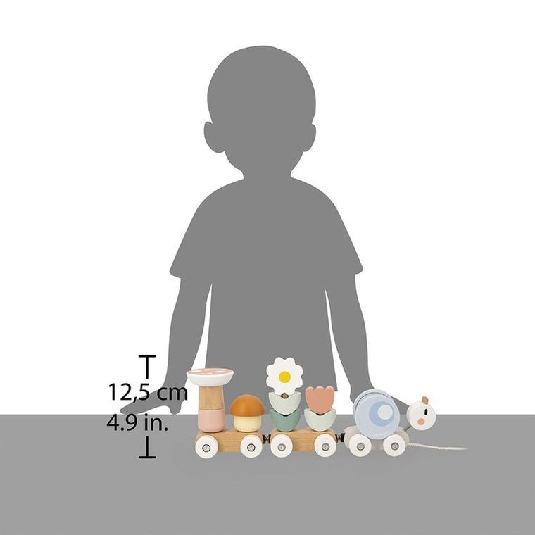 Janod, Sweet Cocoon, Ślimak, magnetyczny pociąg z klockami i grzechotką do ciągnięcia