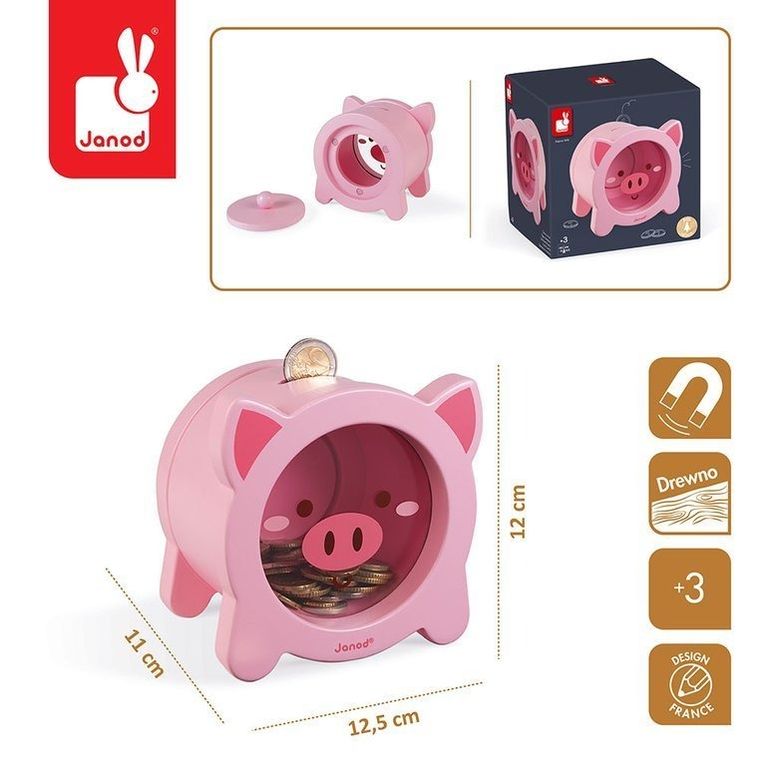 Janod, Świnka, drewniana skarbonka