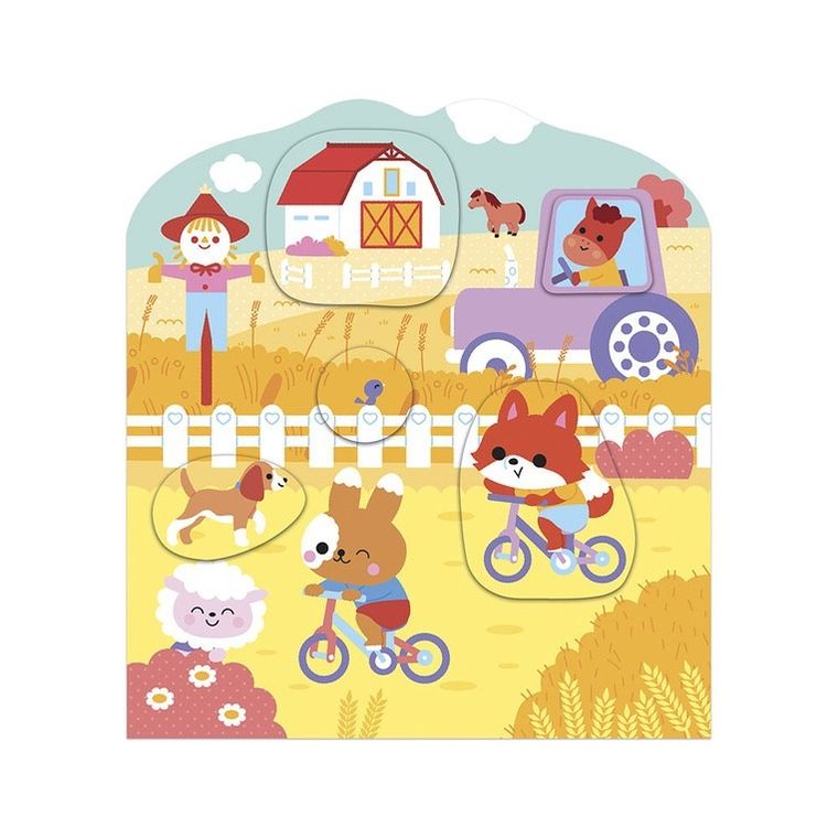 Janod, Wieś, książeczka do wyklejania, z naklejkami