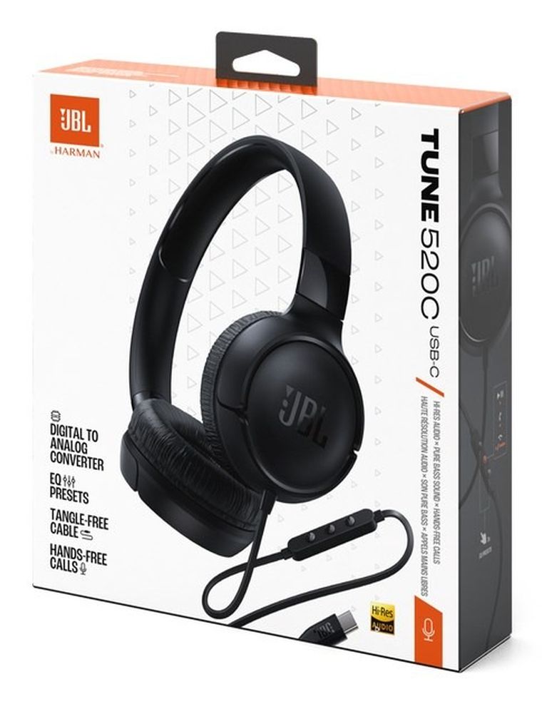JBL, Tune520C, słuchawki nauszne, black, usb-c, 85512 40