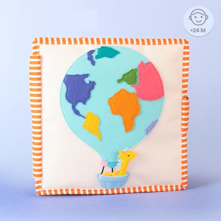 Jolly Designs. Dookoła Świata. Książeczka sensoryczno-manipulacyjna