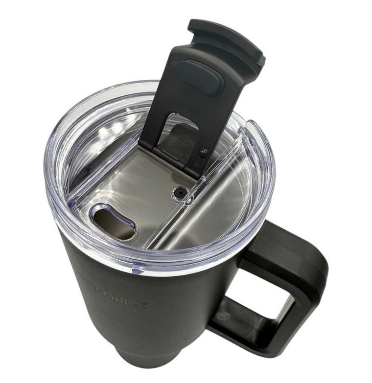 Kamille, stalowy kubek termiczny, termos, 1200 ml, z rączką i słomką