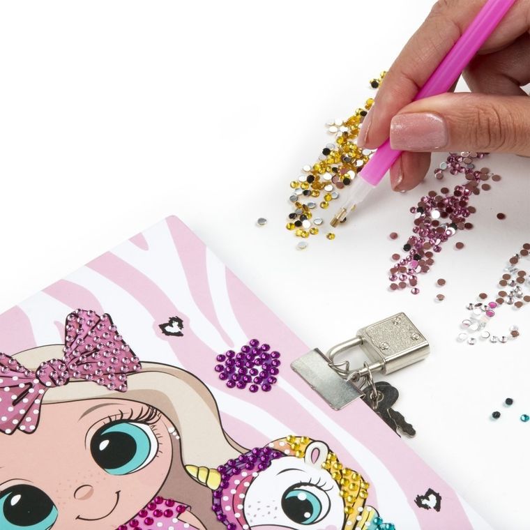 Kidea, diamentowy pamiętnik z kłódką + długopis 3 kolorowy, best friends